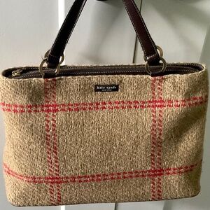 KATE SPADE BURLAP FLANNEL HANDBAG